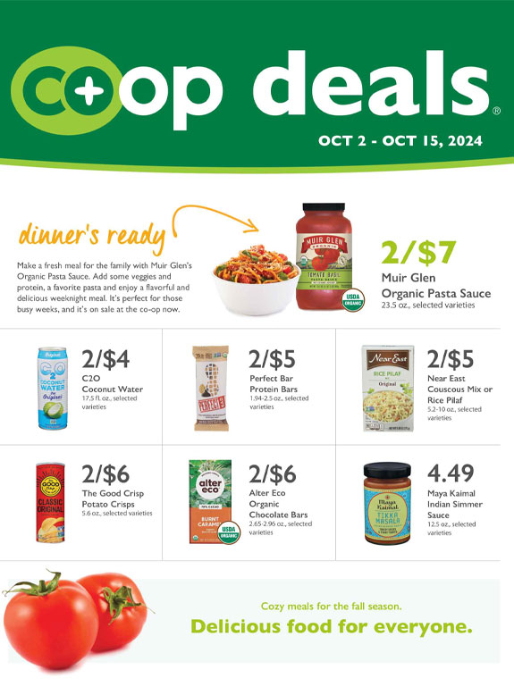 See Our Bi-Monthly Co-op Deals at Wild Onion Market!