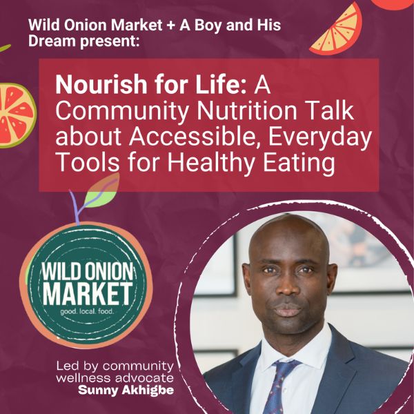 Event flyer with a photo of speaker Sunny Akhigbe