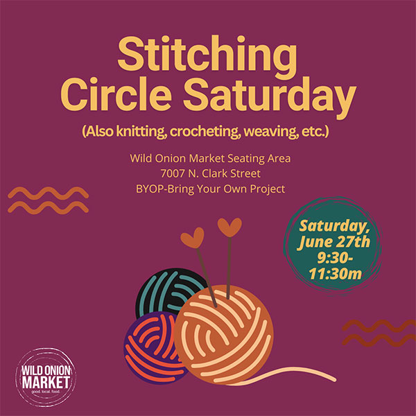 Stitching Circle Saturday June 27th!