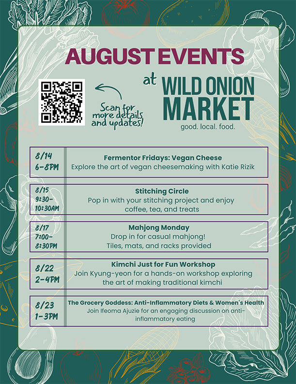 Event Announcements for Wild Onion Market!