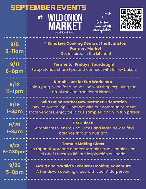 Join us at Wild Onion Market for our September 2026 Events!