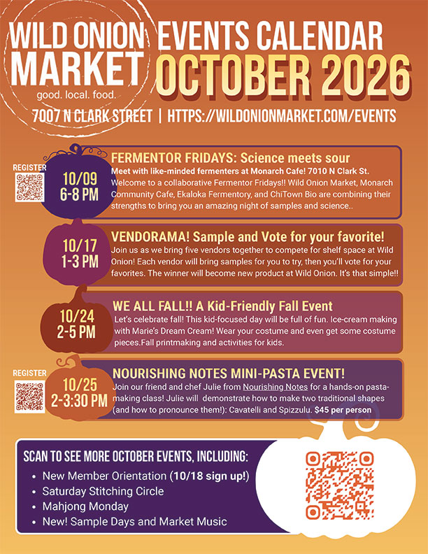 October 2026 Events at Wild Onion Market
